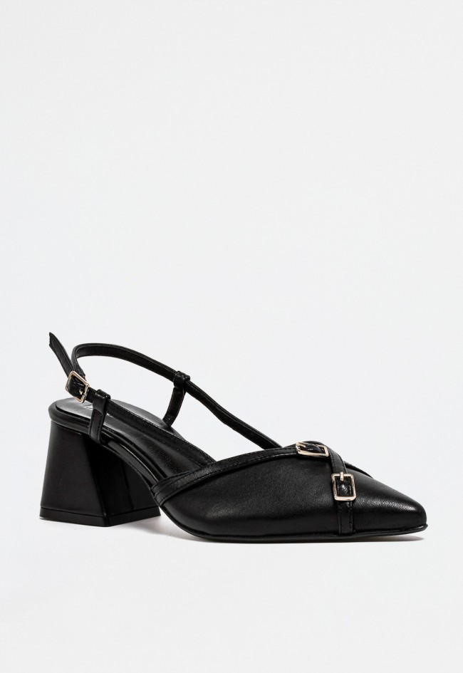 Zapato destalonado de mujer negro Dansi 7421