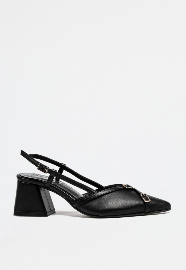 Zapato destalonado de mujer negro Dansi 7421