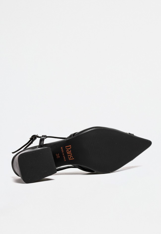Zapato destalonado de mujer negro Dansi 7421