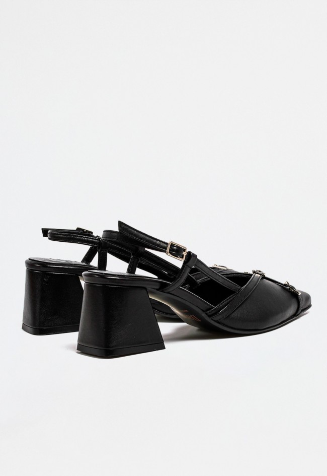Zapato destalonado de mujer negro Dansi 7421