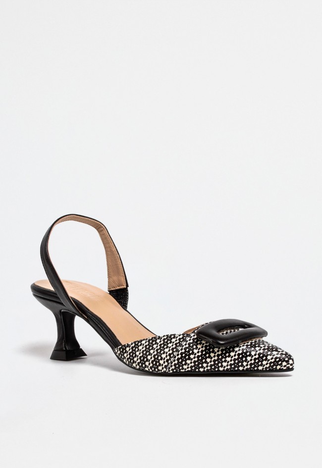 Zapato destalonado de mujer negro Dansi 7415