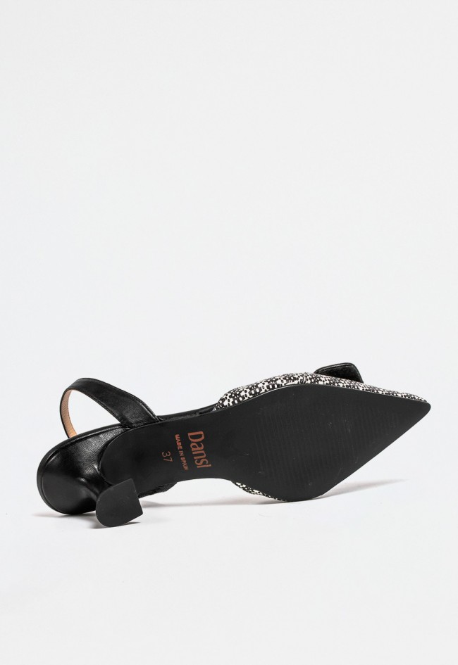 Zapato destalonado de mujer negro Dansi 7415
