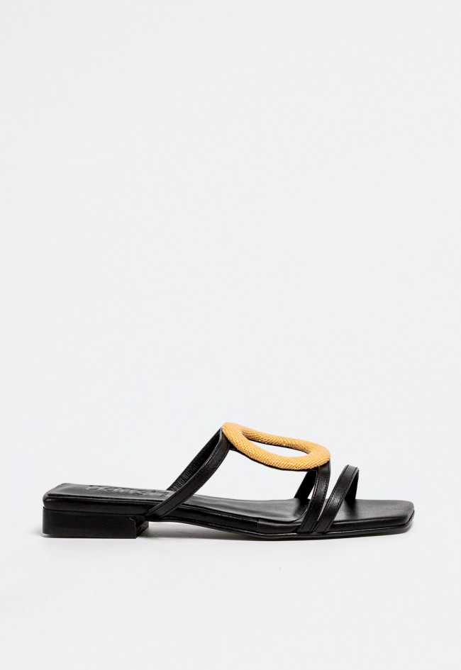 Sandalia tiras de mujer negro Dansi 7385