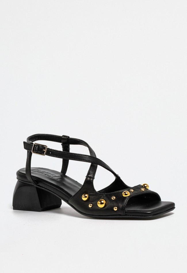 Sandalia tachas de mujer negro Dansi 7456
