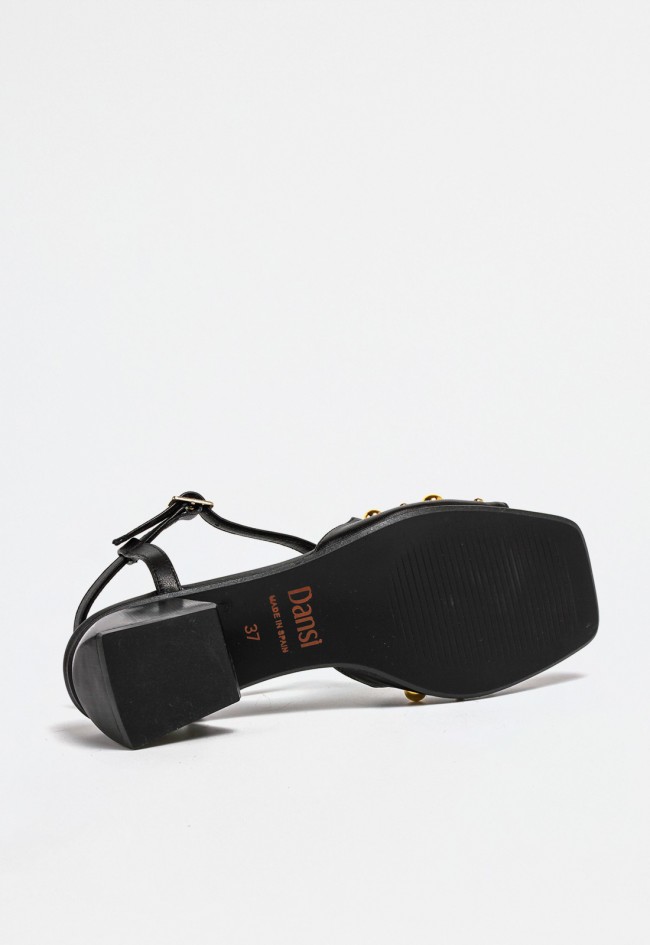 Sandalia tachas de mujer negro Dansi 7456