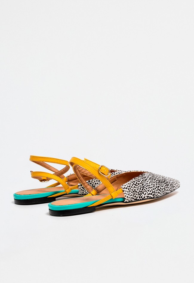 Zapato destalonado de mujer turquesa Glo pedro