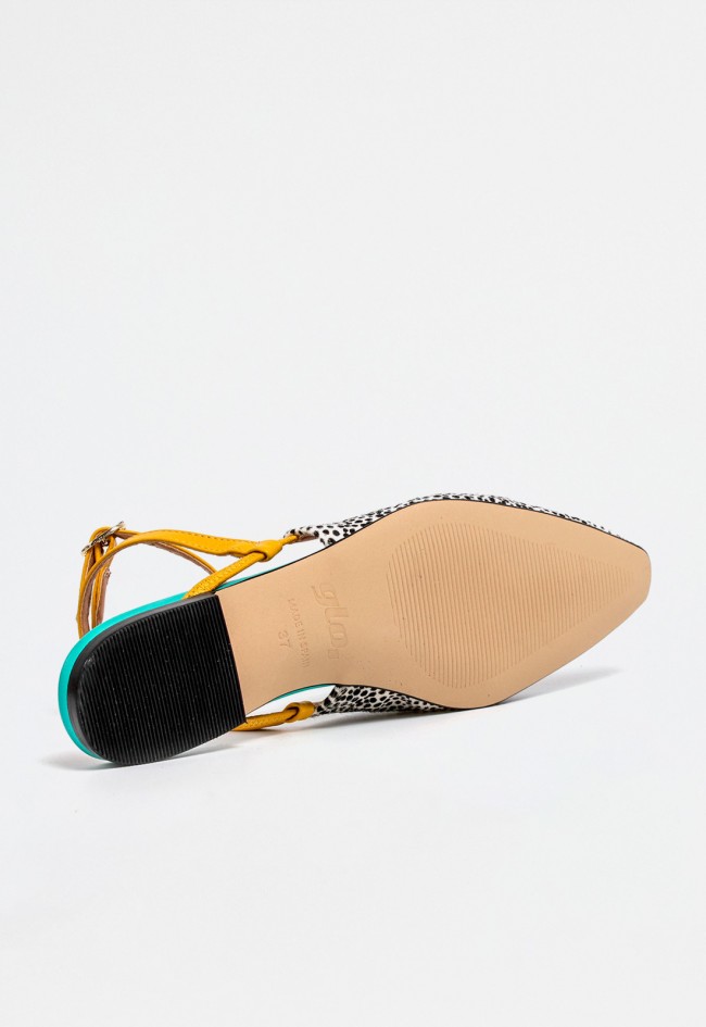 Zapato destalonado de mujer turquesa Glo pedro