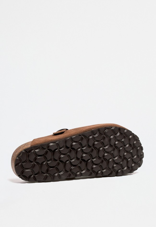 Zueco de mujer VAS 599 serj de piel serraje tostado comodidad estilo y sostenibilidad