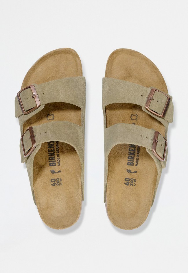 Sandalia de mujer taupe Birkenstock arizona sfb leve