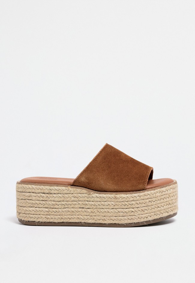 Sandalia esparto plataforma de mujer cuero VAS bonna 25