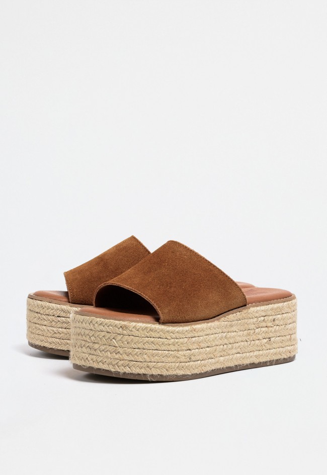 Sandalia esparto plataforma de mujer cuero VAS bonna 25