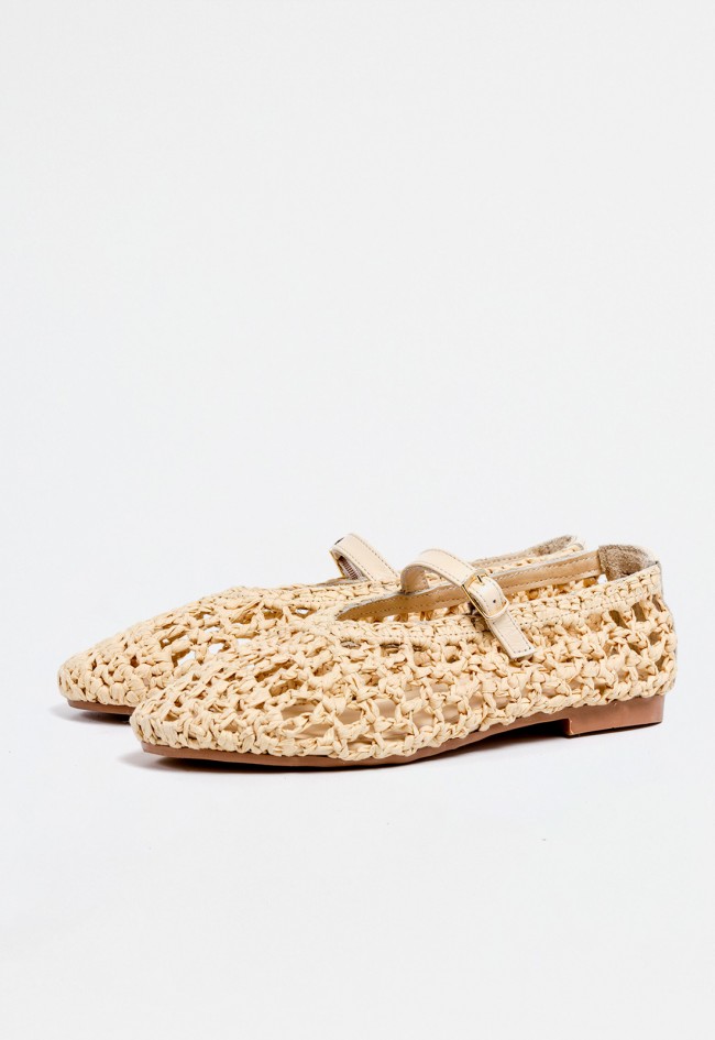 Bailarina trenzada de mujer beige VAS 100251375