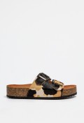 Sandalia hebillas animal print de mujer camel Penelope 6355