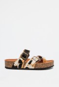 Sandalia hebillas animal print de mujer camel Penelope 6327