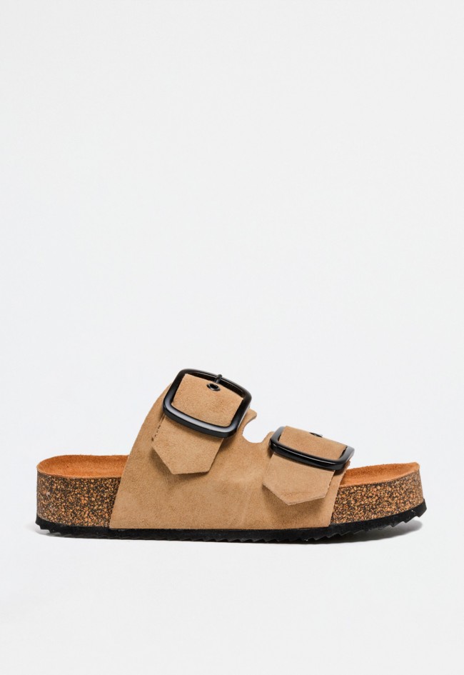 Sandalia doble hebilla de mujer arena Penelope 6322