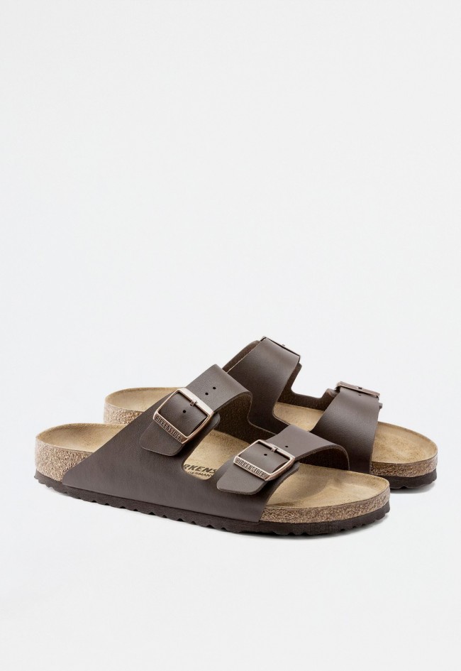 Sandalia doble hebilla de mujer marrón Birkenstock arizona bf