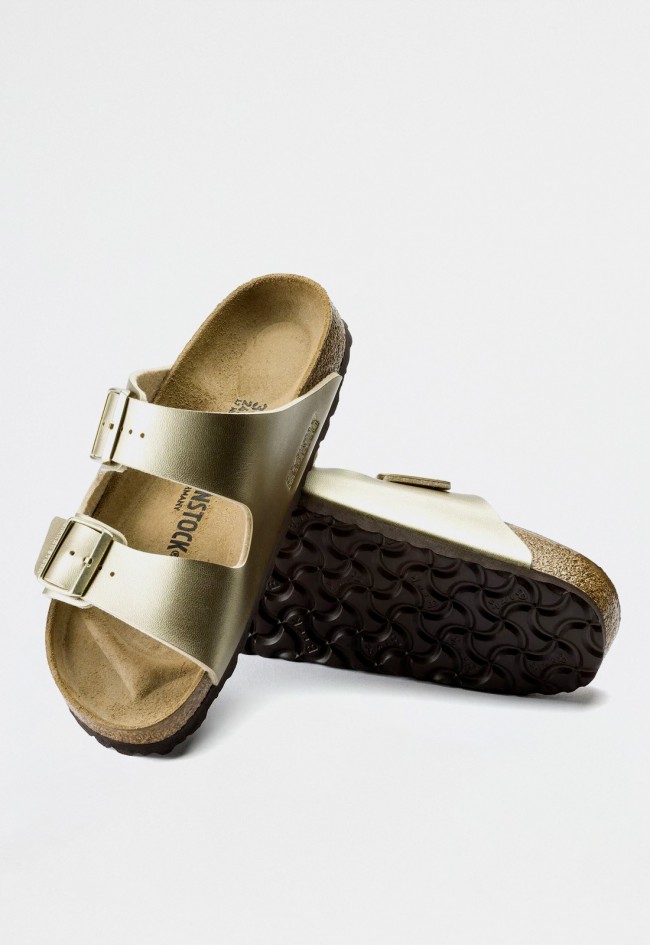 Sandalia hebillas de mujer oro Birkenstock arizona bf