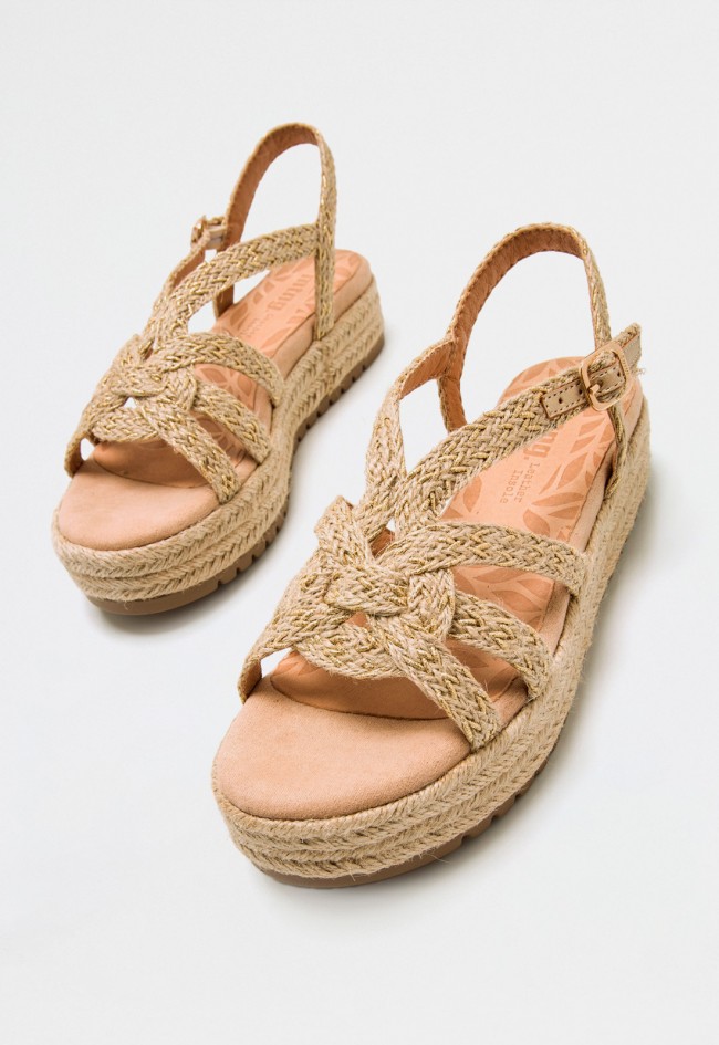 Sandalia esparto de mujer natural Mustang 51261