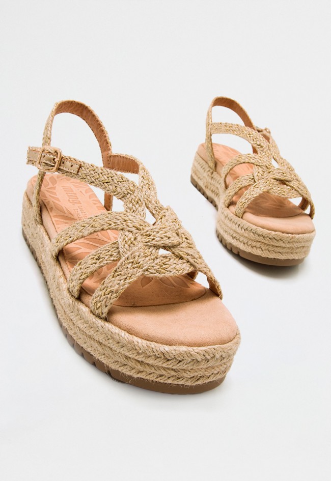 Sandalia esparto de mujer natural Mustang 51261
