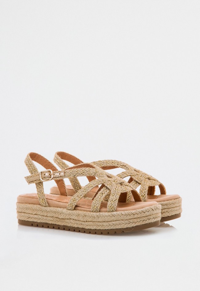 Sandalia esparto de mujer natural Mustang 51261