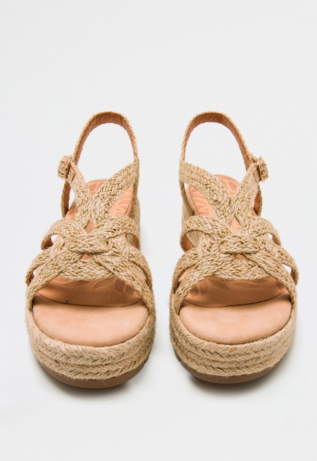 Sandalia esparto de mujer natural Mustang 51261