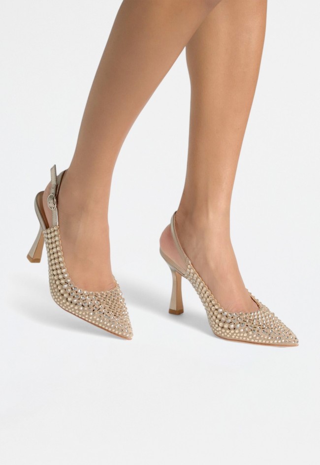 Zapato tacón alto de mujer bronce Alma en Pena 616