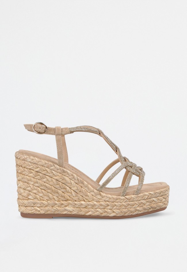 Sandalia cuña esparto de mujer arena Alma en Pena 51273