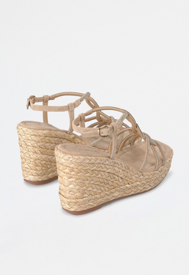 Sandalia cuña esparto de mujer arena Alma en Pena 51273
