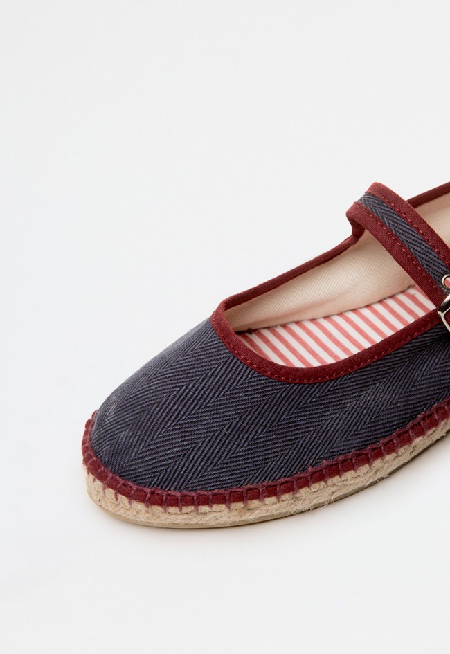 Alpargata plana azul jeans estilo bailarina para mujer | Hecha a mano en España con algodón | Suyute 431