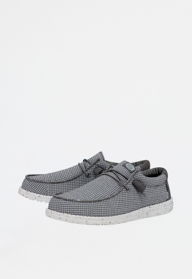 Mocasines de hombre gris Dude wally sport mesh