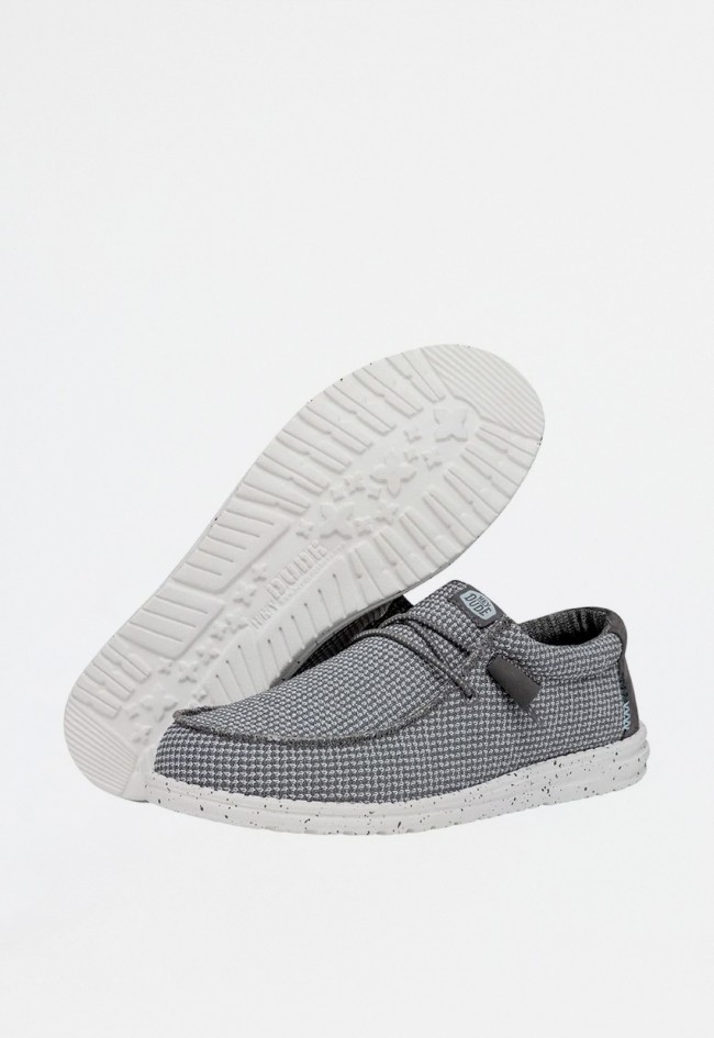 Mocasines de hombre gris Dude wally sport mesh