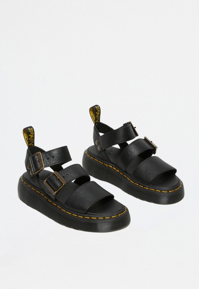 Sandalias hebillas de mujer negro Dr Martens gryphon quad