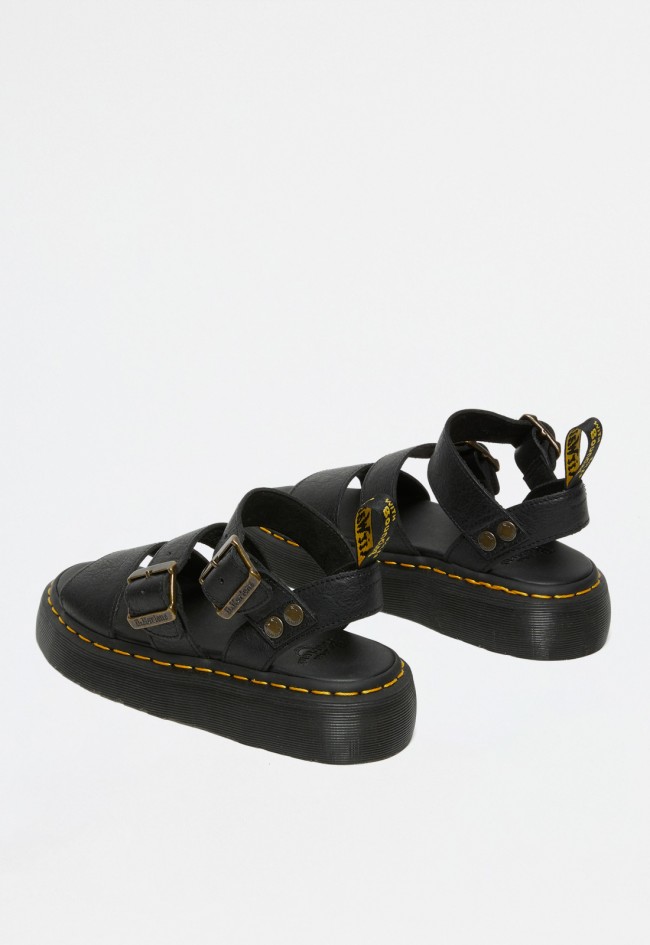 Sandalias hebillas de mujer negro Dr Martens gryphon quad