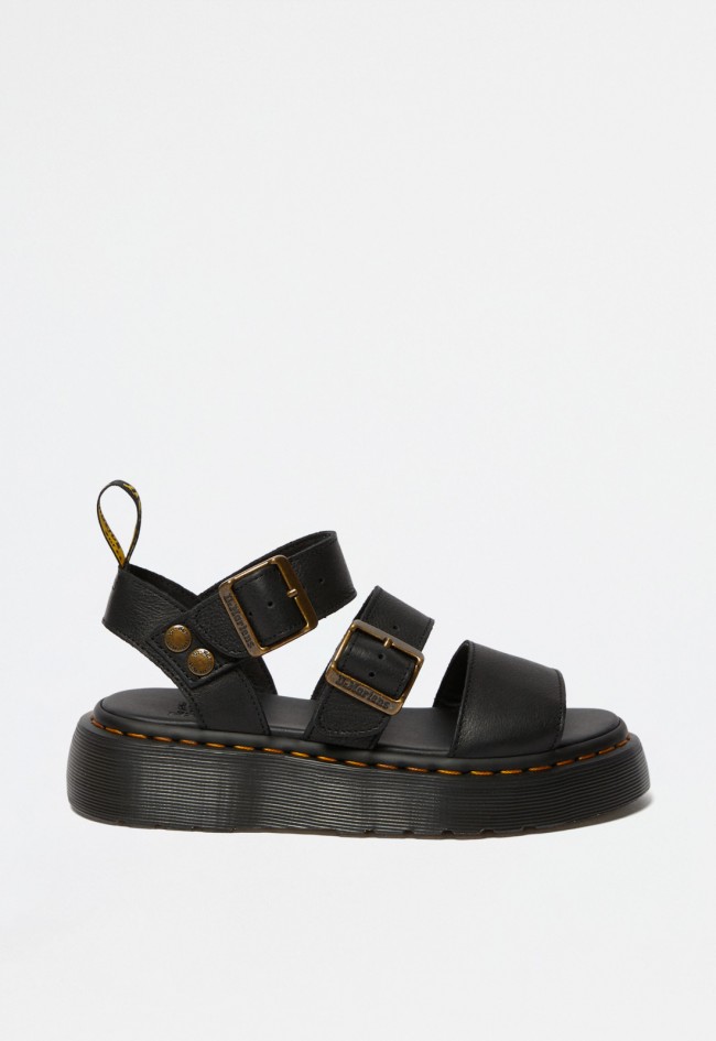 Sandalias hebillas de mujer negro Dr Martens gryphon quad
