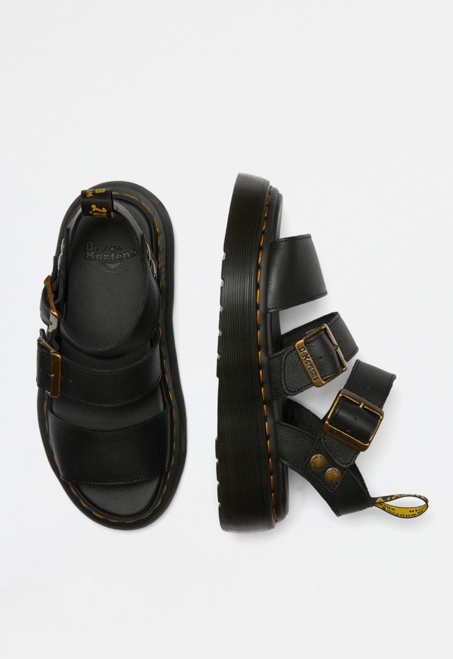 Sandalias hebillas de mujer negro Dr Martens gryphon quad