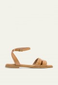 SANDALIA PLANA DE PIEL CON TACHUELAS TAUPE Porronet VIKA 3116
