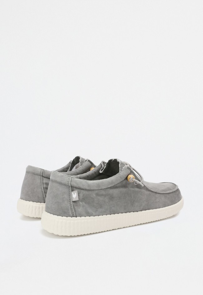 Zapato naútico Wallabi gris de hombre en algodón con efecto desgastado – ultraligero|WALK IN PITAS WP150 wallabi