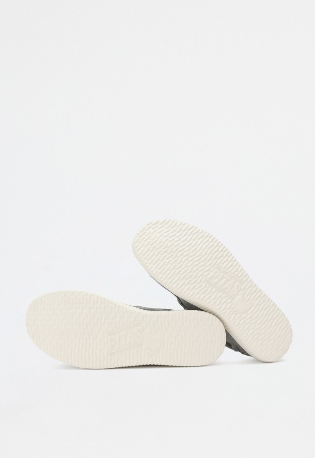 Zapato naútico Wallabi gris de hombre en algodón con efecto desgastado – ultraligero|WALK IN PITAS WP150 wallabi