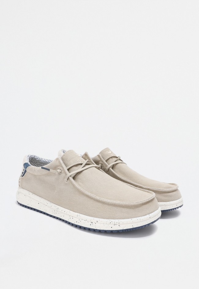 Náutico Wallabi beige de hombre en algodón y lino con – transpirable, ligero plantilla extraíble|WALK IN PITAS NIAS