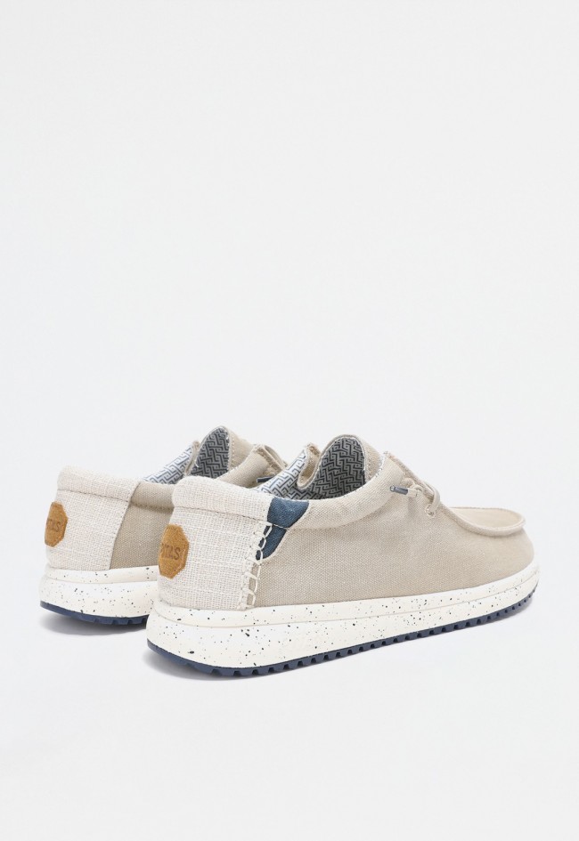 Náutico Wallabi beige de hombre en algodón y lino con – transpirable, ligero plantilla extraíble|WALK IN PITAS NIAS