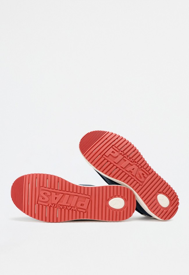 Náutico Wallabi marino de hombre en algodón cordones elásticos y plantilla extraíble–estilo ligero funcional|WALK IN PITAS NIAS