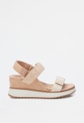 Sandalia cuña cierre velcro de mujer taupe Xti 143848