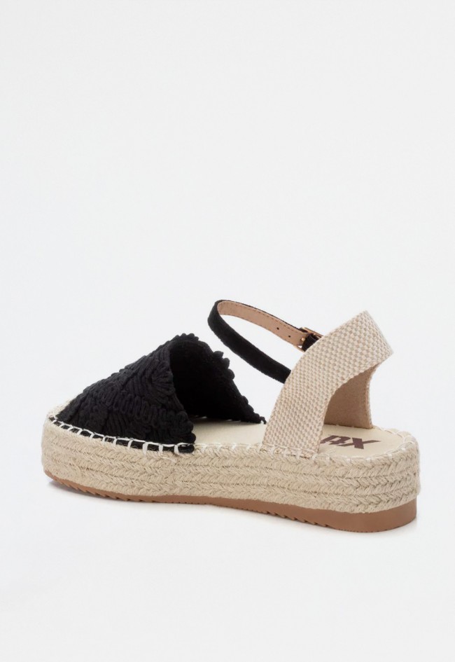 Alpargata esparto crochet vegana de mujer negro Xti 144022