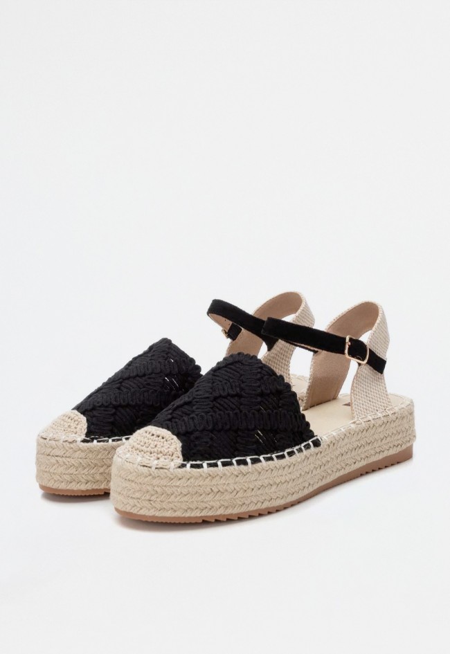 Alpargata esparto crochet vegana de mujer negro Xti 144022