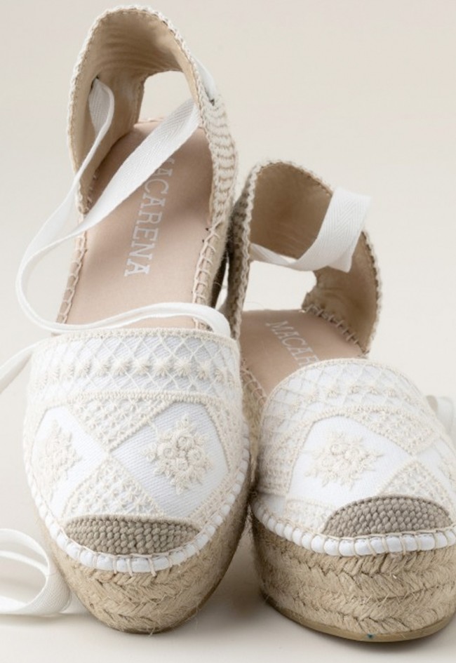ALPARGATAS CON PLATAFORMA EN ALGODÓN CRUDO mujer beige Macarena java 27