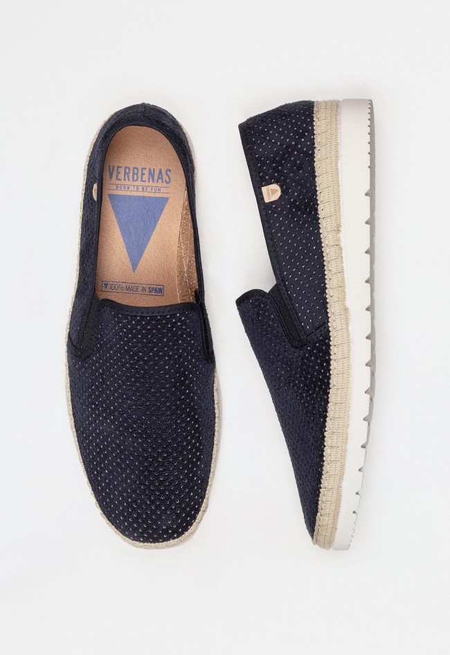 Alpargata de hombre en textil marino micro perforado con suela flexible | Fabricada en España | Verbenas Boris