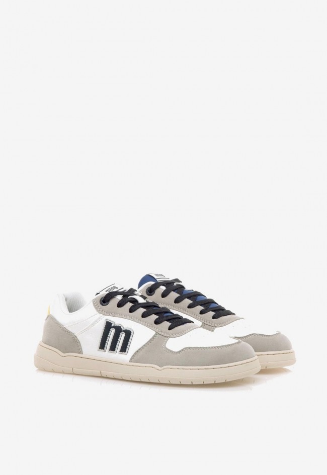 Zapato barefoot de hombre en color blanco con suela plana y puntera ancha | Vegano y anatómico | Mustang Free Miami