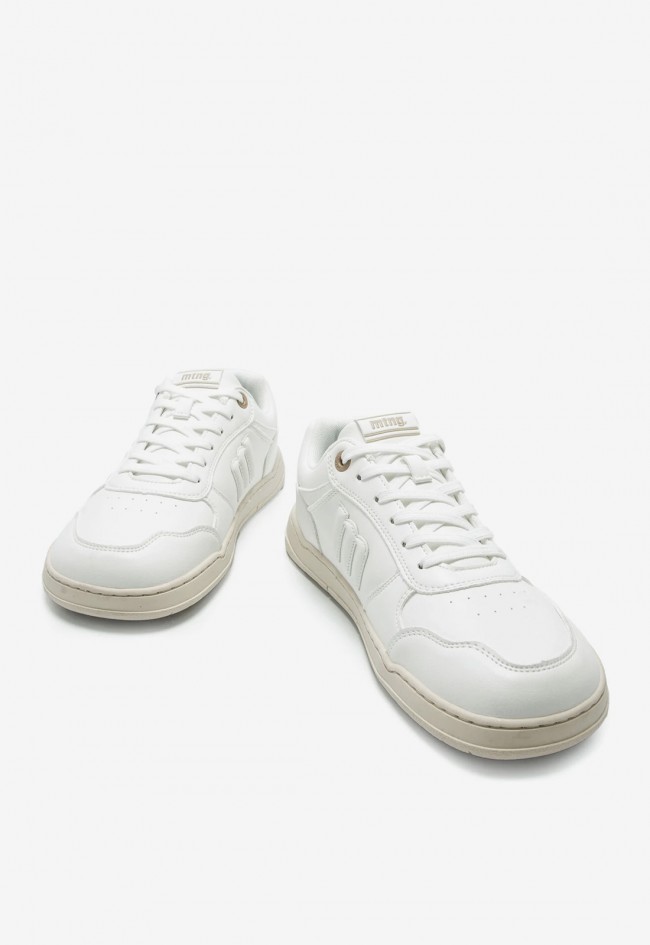 Zapato barefoot de hombre en color blanco con suela beige y puntera ancha | Vegano y anatómico | Mustang Free Miami