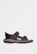 Sandalia hombre Skechers Slip-ins Tresmen Reece chocolate con Heel Pillow y ajuste Relaxed Fit sin usar las manos