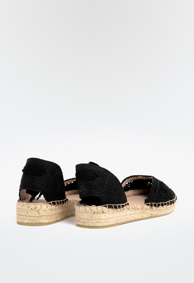 Alpargata plana mujer crochet con cintas y suela de esparto – diseño artesanal de Why Pink? m5421